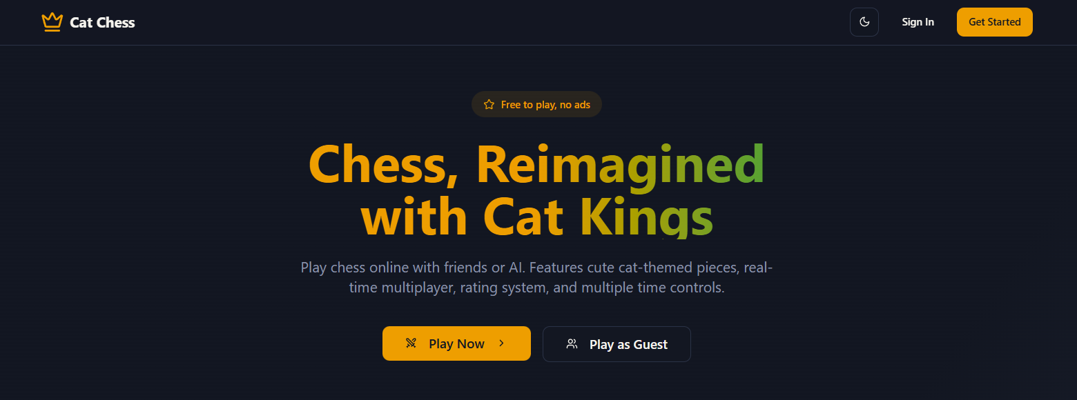 Capture d'écran du projet: Cat Chess – Jeux & Divertissement