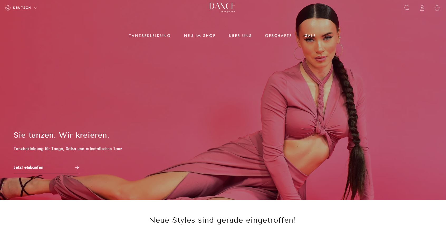 Capture d'écran du projet: Dance Every Wear – Mode & E-Commerce