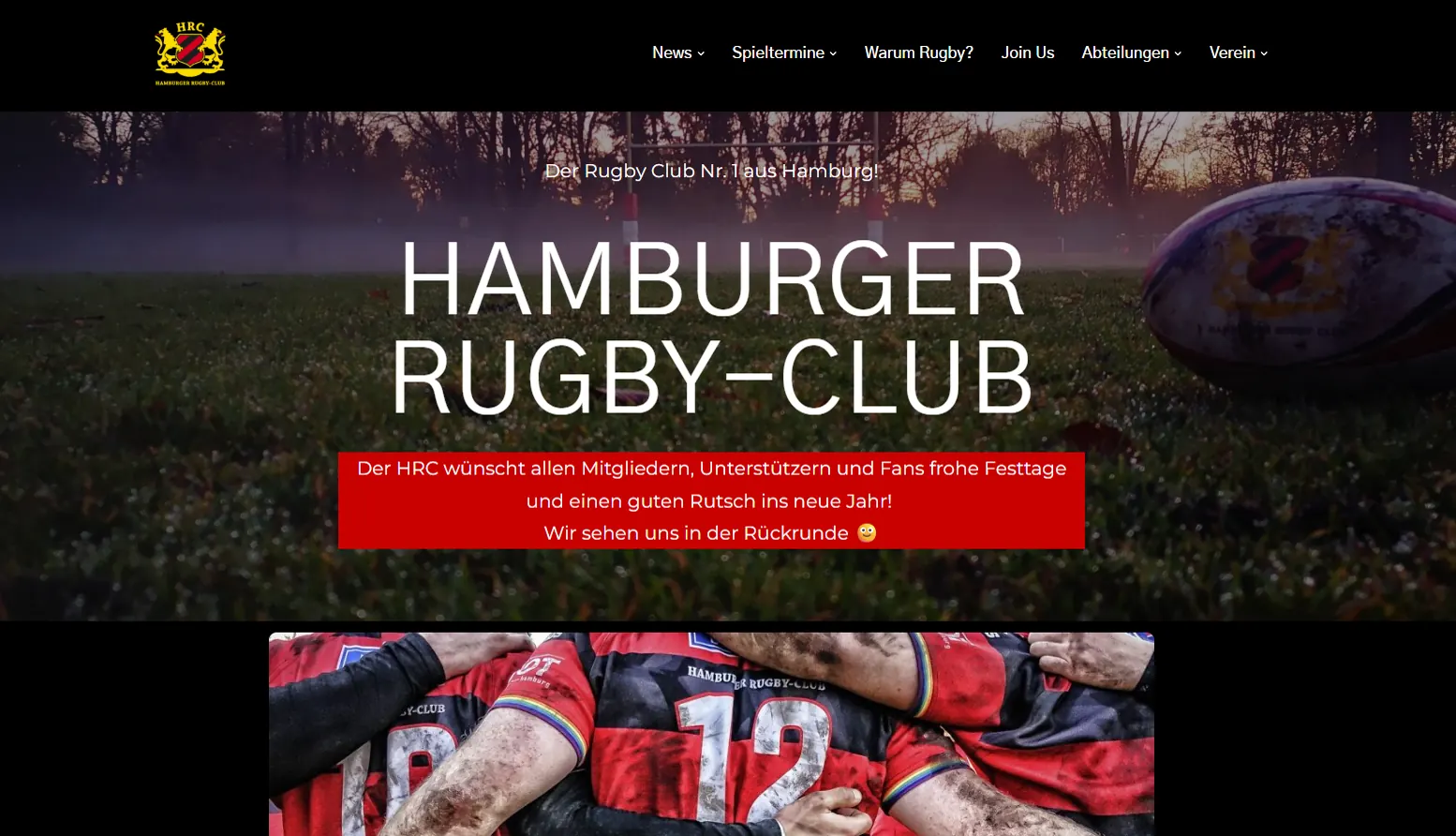 Capture d'écran du projet: Hamburger Rugby-Club – Sports & Marketing Associatif
