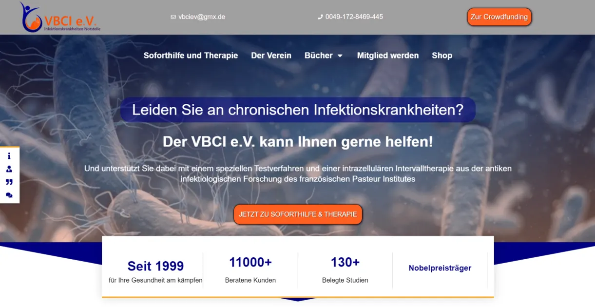 Capture d'écran du projet: VBCI e.V. – Santé & Association